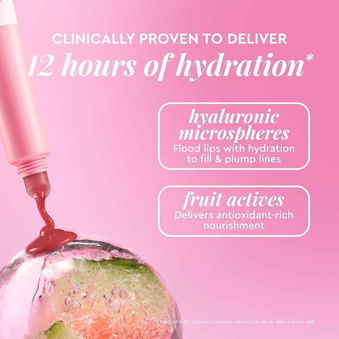 Glow Recipe Glass Balm Lip Treatment - 12Hr Hydrating Lip Balm & Moisturizer with Hyaluronic Acid to Smooth, Plump & Protect from Dryness - Sheer Soft Pink Tint, Watermelon Bingsoo (15 ml)-Velvo Beauty