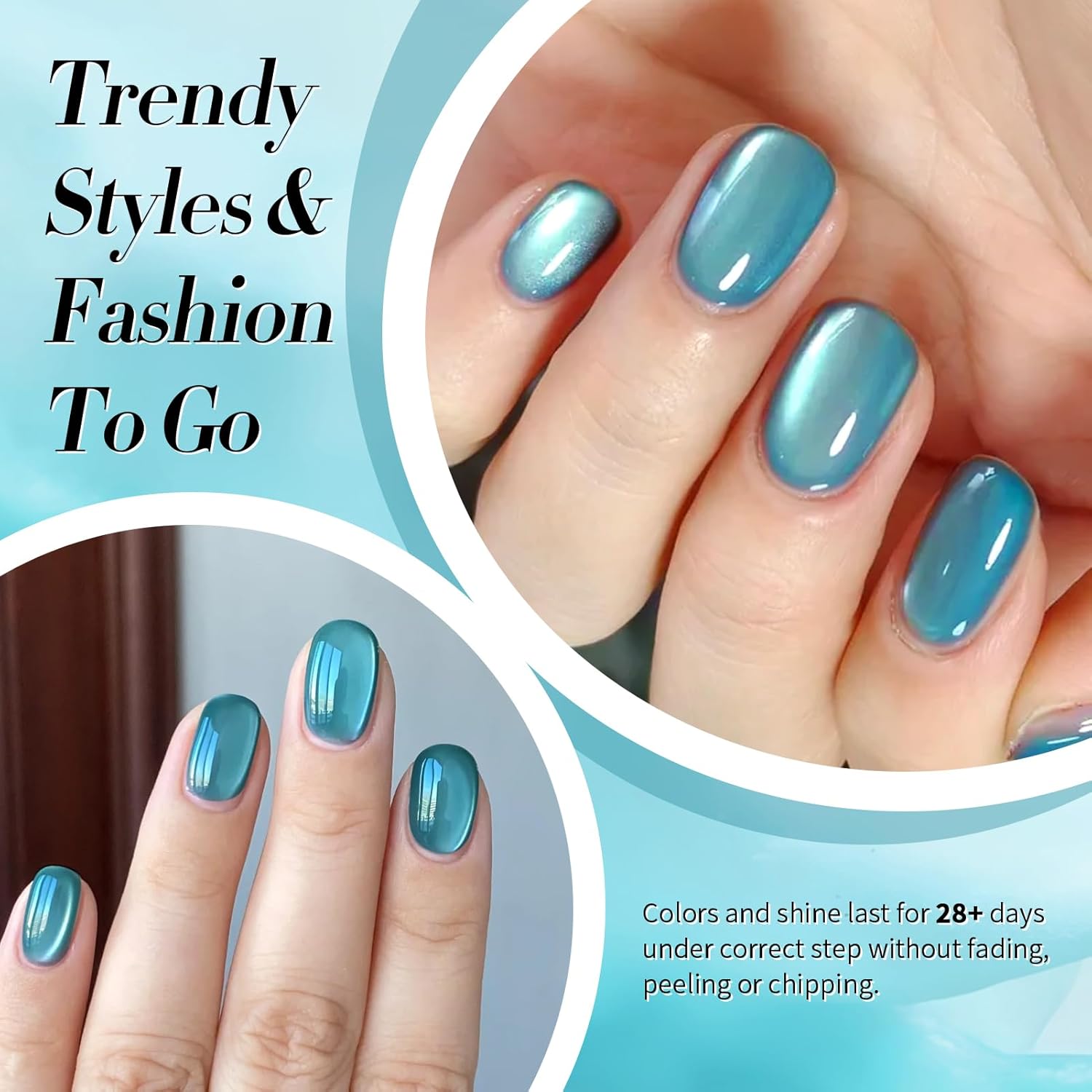 Born Pretty Cat Magnetic Eye Gel Nail Polish,Light Blue Lover Jelly Glass Magnetic Gel Polish,Glitter Soak Off Nail Art Salon Manicure Home Gift 15ml-Velvo Beauty