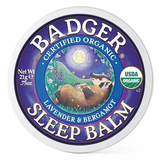Badger - Sleep Balm, Lavender & Bergamot, Natural Sleep Balm, Scented Relaxing Balm for Children and Adults, Calming Night Balm, Organic Sleep Balm, 0.75 oz-Velvo Beauty