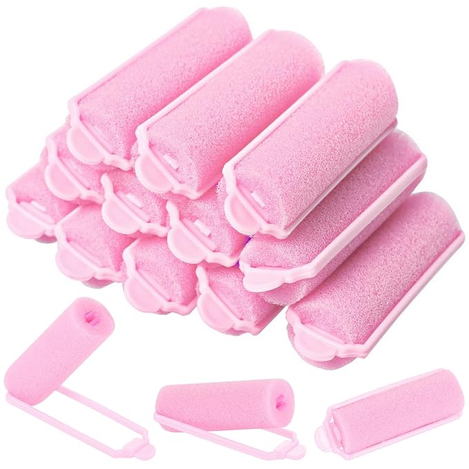 12 Pcs Foam Sponge Hair Rollers 2.4 Inch Hair Curlers to Sleep In Soft Sleep Rollers for Curls Style Heatless Curler Hair Christmas Party Hairstyles-Velvo Beauty