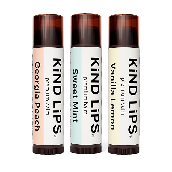 Kind Lips Lip Balm - Nourishing & Moisturizing Lip Care for Dry, Chapped Lips | Infused with Shea Butter & Beeswax | Variety Pack | 0.15 Oz (Pack of 3)-Velvo Beauty
