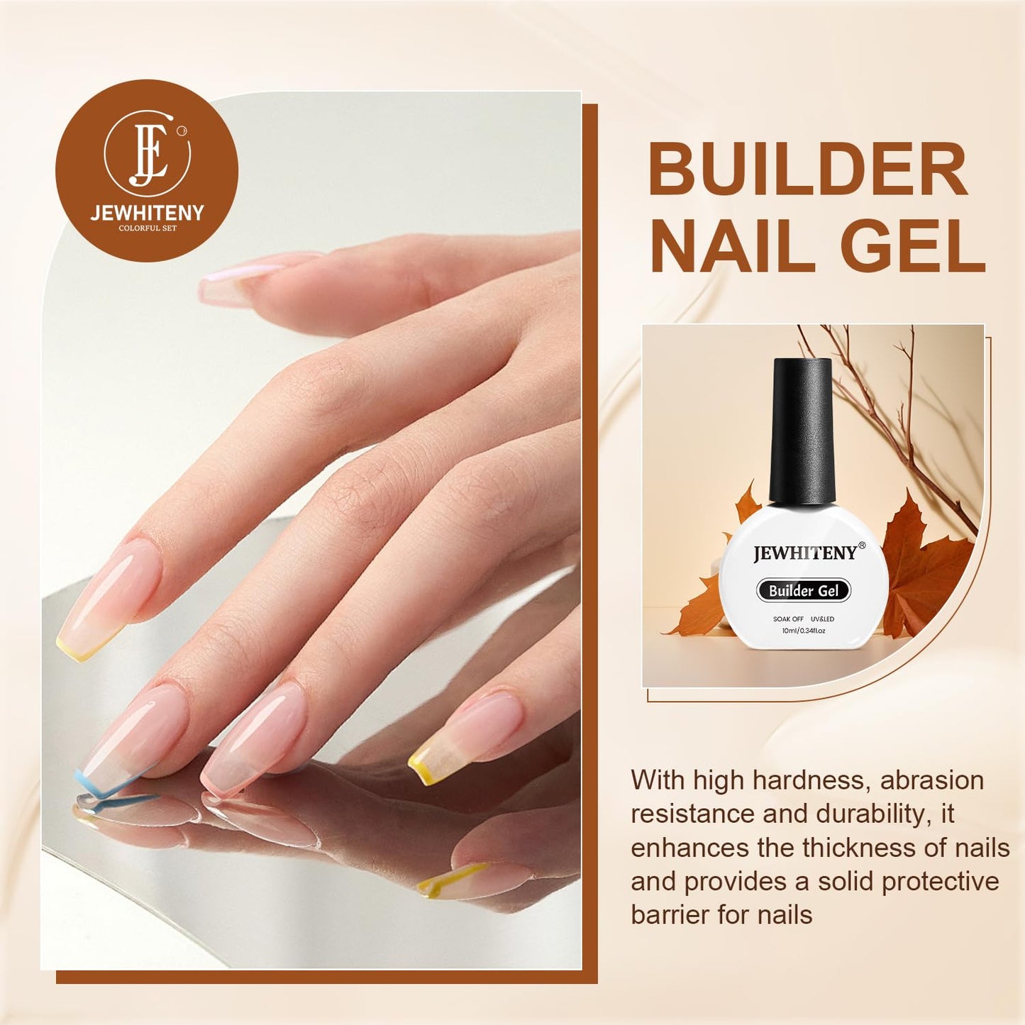 JEWHITENY 10ML Builder Gel Nails Clear Nail Extension Gel Nail Strengthener Long Lasting High Effects Nail Art Design Manicure Need U V Lamp Curing-Velvo Beauty