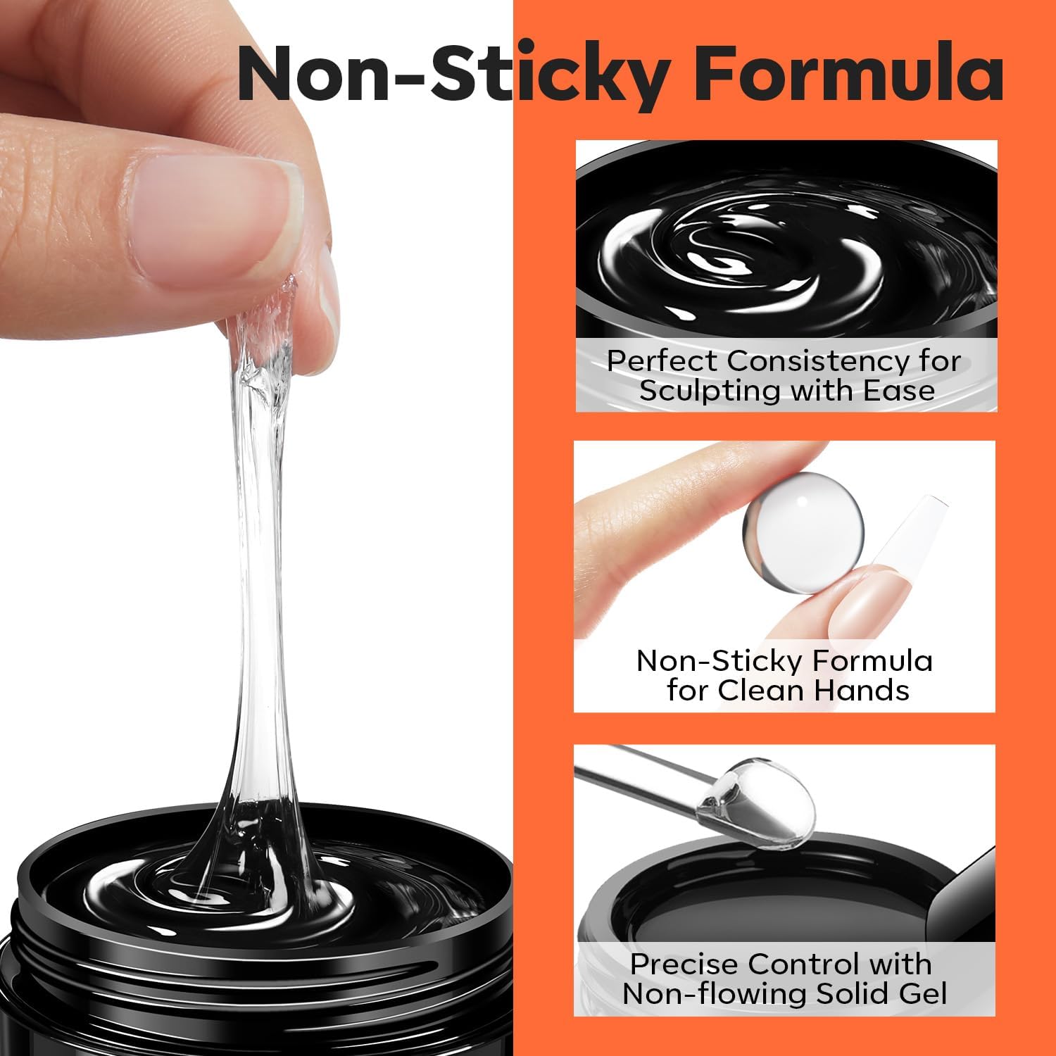 modelones 3D Gel Nail Art Kit, Hard Sculpting Gel for Nail Art Extensions & Molding Non-Sticky for Chrome Powder, Nails Glitter Polish Salon or Home DIY Manicure Cured Needed-Velvo Beauty