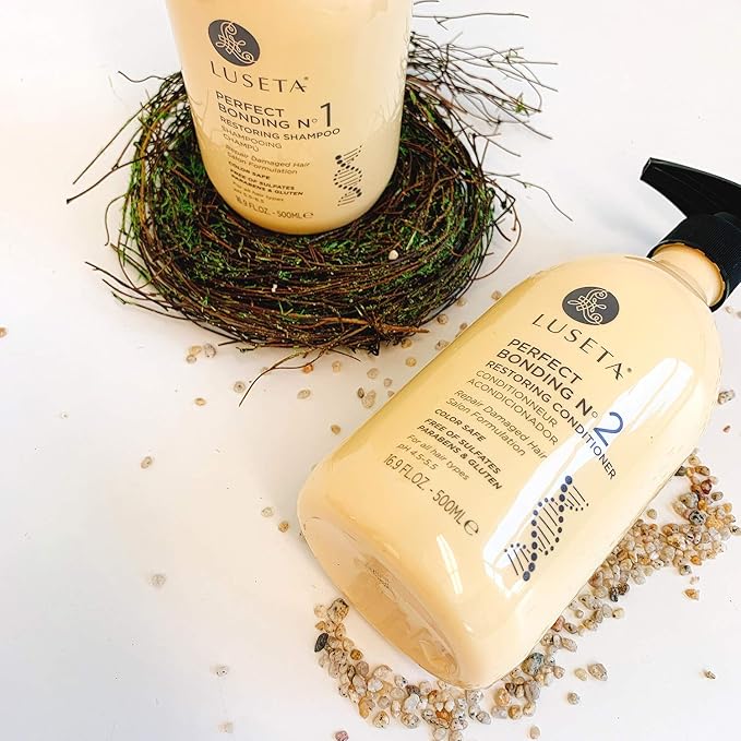 Luseta Perfect Bonding Restoring Shampoo & Conditioner Set, Bond Strengthening & Color Longevity for All Hair Type, Bond Repair Shampoo and Conditioner Set Sulfate & Paraben Free, 2x33.8 oz-Velvo Beauty