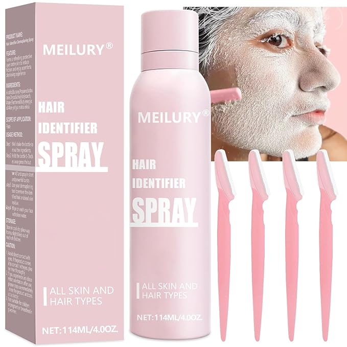 Hair Identifier Spray for Face Shaving,Moisturizing and Skin Care Dermaplaner Spray, Glow Reveal Face Spray for Face Dermaplaning, Peach Fuzz Remover for Women Face (1pc)-Velvo Beauty