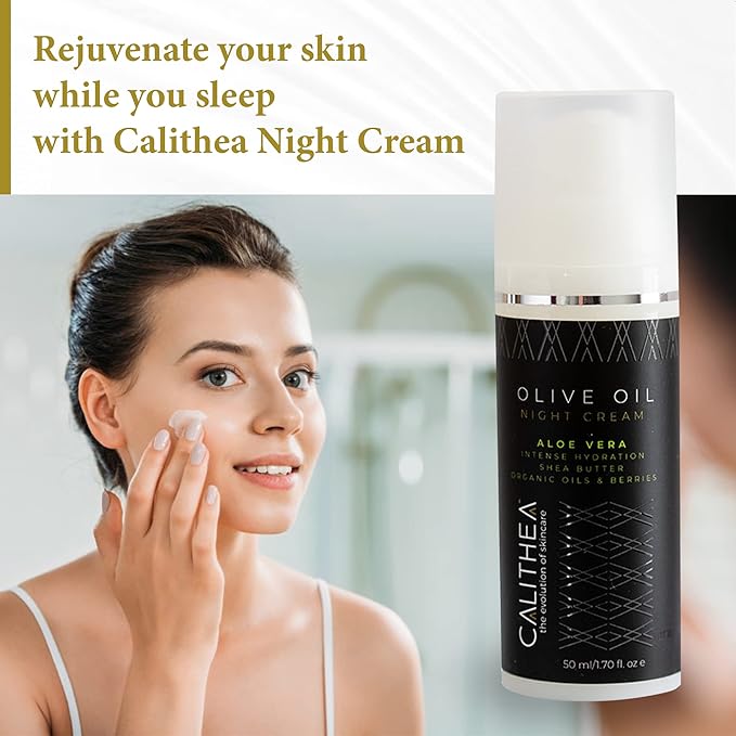 Calithea Night Cream - Moisturizing & Hydrating Face Repair Cream - Night Facial Moisturizer with Shea Butter, Elderberry, Argan Oil - Antioxidant-Rich Skin Night Cream-Velvo Beauty