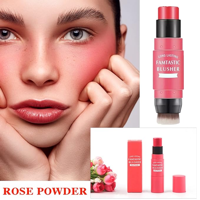 Cream Blush Stick (02) with Brush, Waterproof, Long Lasting, Shimmery Finish, Medium Coverage, Stick Pack, 40g, for All Skin Tones-Velvo Beauty