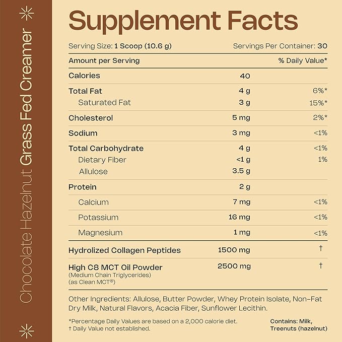 LevelUp Creamer, with Energizing MCT Oil and Collagen Peptides, Keto Coffee Creamer, Supports Natural Energy & Ketone Production - Chocolate Hazelnut-Velvo Beauty