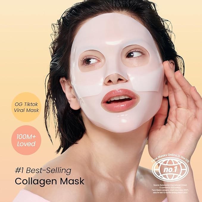 BIODANCE Bio-Collagen Real Deep Mask, Hydrating Overnight Hydrogel Mask, Pore Minimizing, Elasticity Improvement, Korean Skincare | 1.19oz(34g) x 4ea-Velvo Beauty