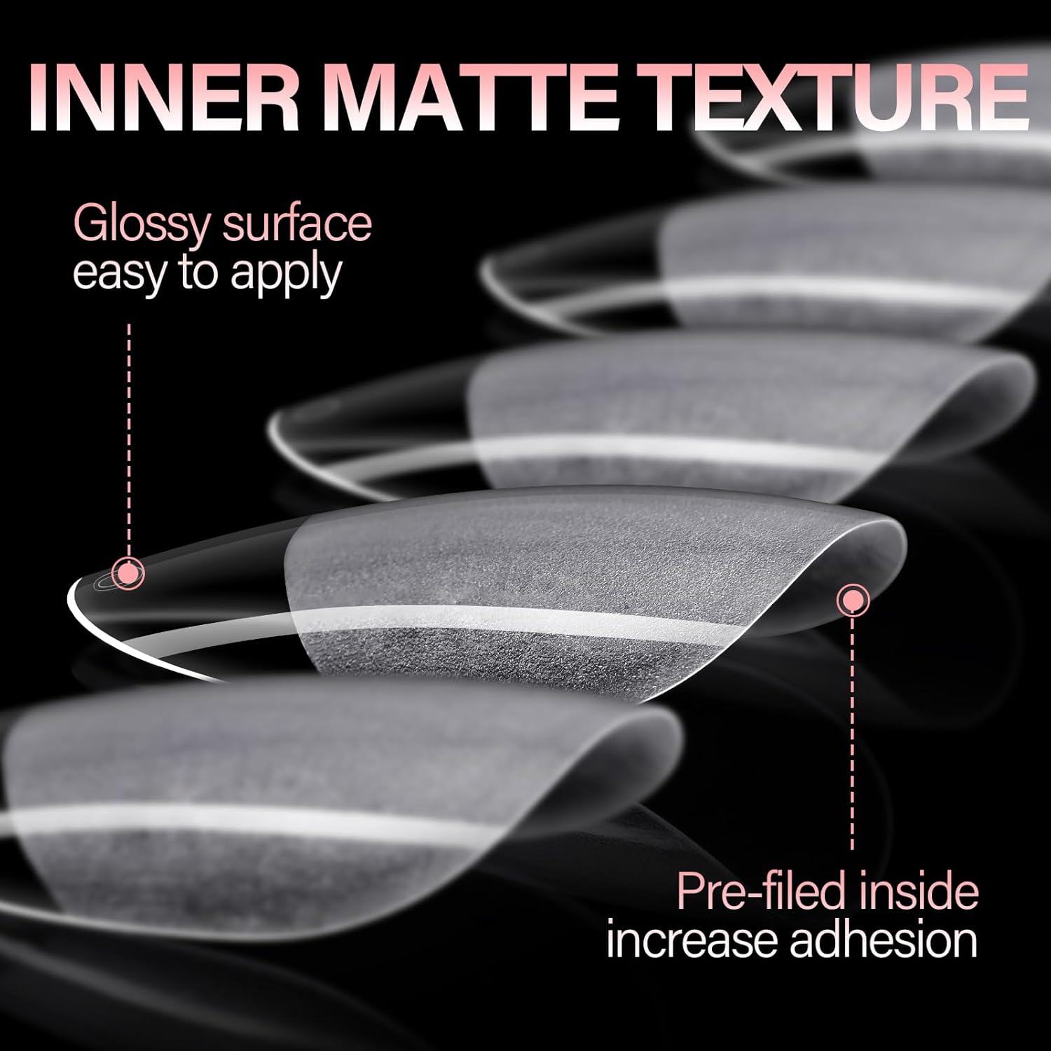 AILLSA Short Oval Nail Tips Full Cover Clear Gelly Nails Tip Half Matte Acrylic Tips Pre-Filed Fake Press on Nail Tips for Extension Home DIY Salon Manicure 216PCS 12 Sizes-Velvo Beauty