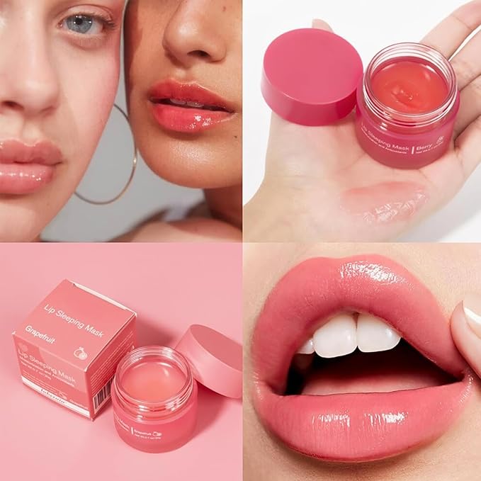 Cherry Lip Mask, Hydrating Lip Mask, Lip Treatment for Dry Cracked Lips, Avocado Coconut Sleeping Lip Mask, Lip Moisturizer Overnight, Intense Lip Repair & Care, 20G-Velvo Beauty