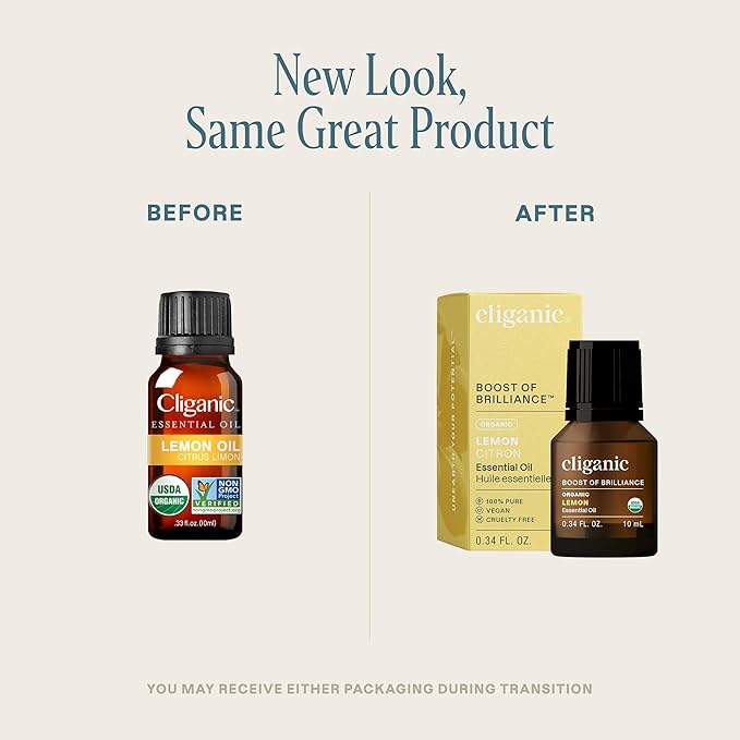 Cliganic USDA Organic Lemon Essential Oil, 100% Pure & Natural | Undiluted, for Aromatherapy, Household Cleaning | Non-GMO Verified (Packaging May Vary)-Velvo Beauty