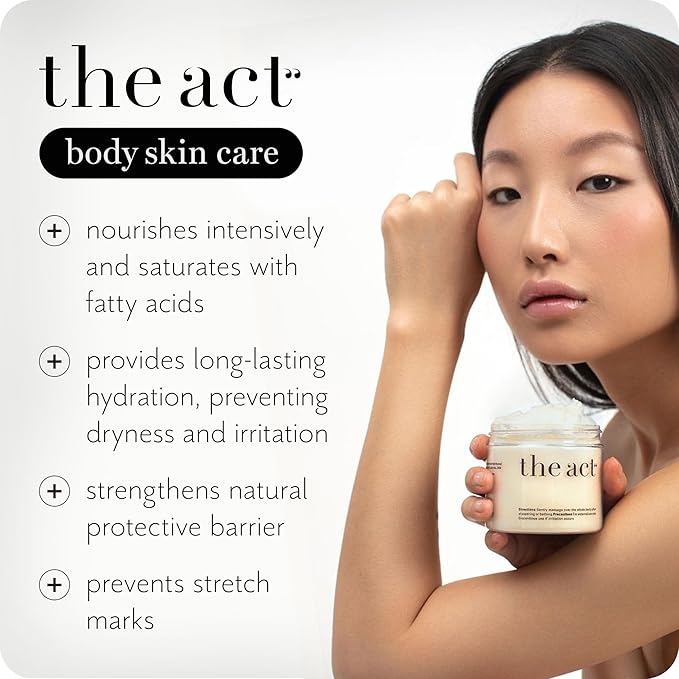 THE ACT Solid Coconut Body Butter – Organic Vegan Moisturizer with Shea & Almond Oils – Melts in Hands – Massage Balm for Dry Skin – Natural Skincare for Women & Men – 6 oz with Spatula-Velvo Beauty