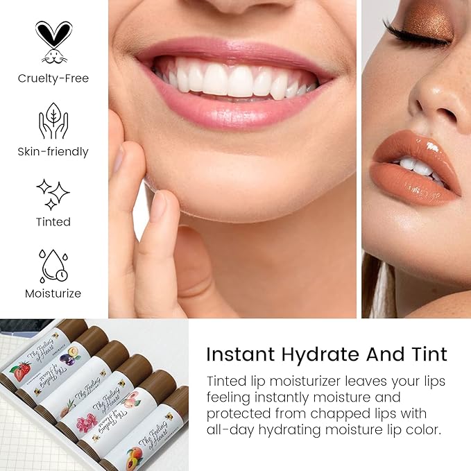 Tinted Lip Balm, Tinted Chapstick 2 in 1 Moisturizing Lip Balm and Buildable Lipstick, Instant Hydration Chapped Lips and Pale Lips, Keep Lips Hydrated Lip Moisturizer, 0.16Oz, Pack of 6-Velvo Beauty