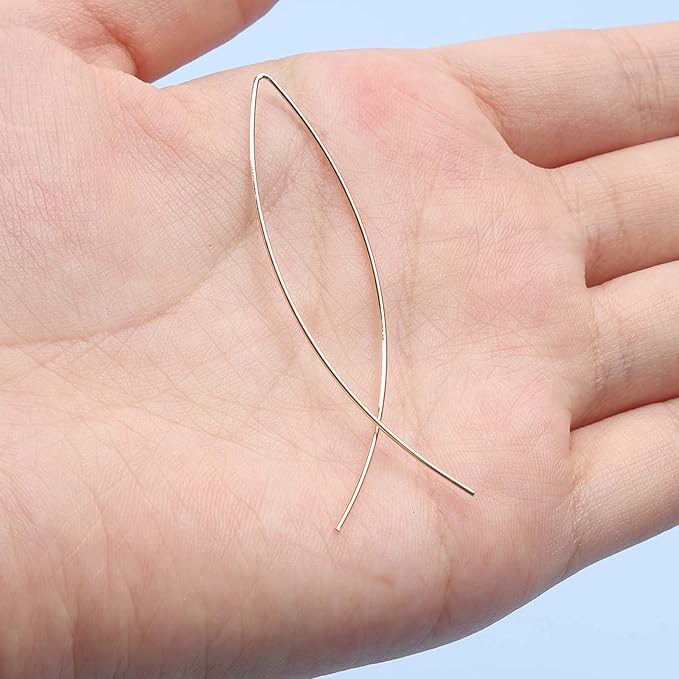 Boho Thin Arch Hoop Earrings Gold Threader Wire Earrings Open Hoop Earrings Minimal Everyday Earrings Jewelry for Women and Girls-Velvo Beauty