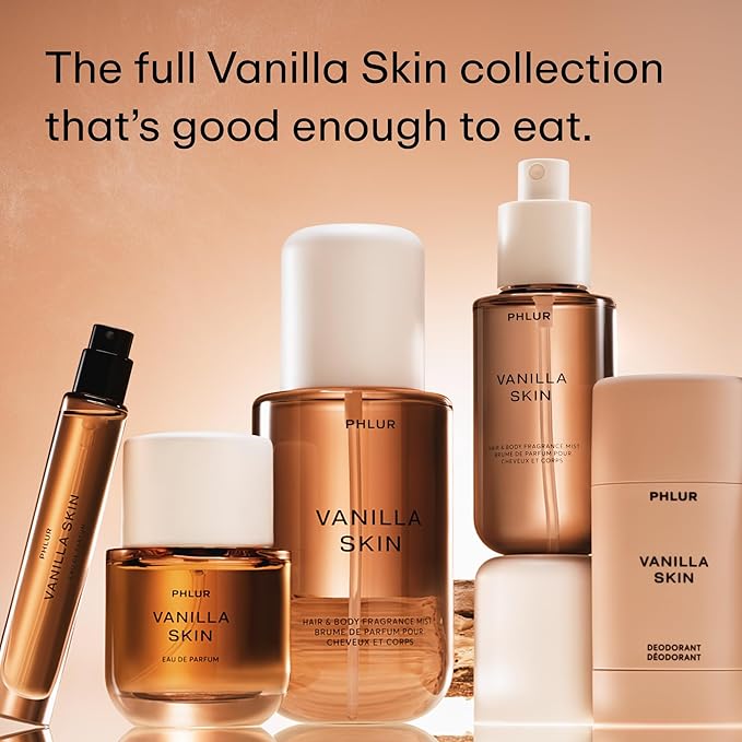 PHLUR Vanilla Skin Eau de Parfum - Travel Size Perfume Fragrance - Vanilla Perfume with Pink Pepper, Cashmere Wood & Sandalwood (9.5mL)-Velvo Beauty