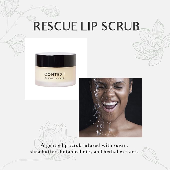 Context Skin Rescue Lip Scrub - sugar lip scrubs for nourishing essential lip care, Lip repair for soft lips, organic lip scrub, essential oils, ultra hydrating, lip moisturizer for very dry lips-Velvo Beauty
