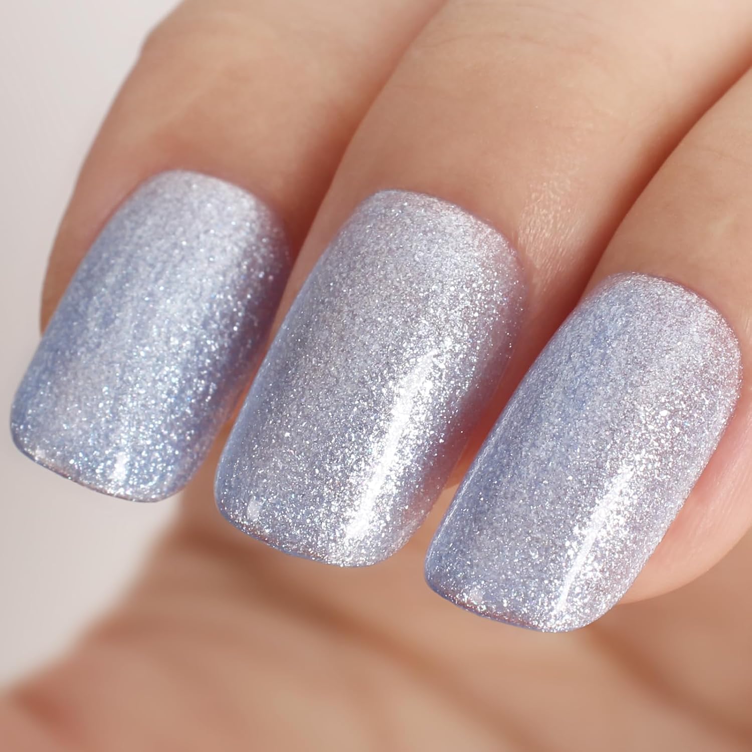 Grey Blue Metallic Glitter Gel Polish, 15ml UV/LED Soak Off Gel Nail Polish for Manicure Salon or DIY Nail Art at Home,Women Girls Gifts - GP0096-Velvo Beauty