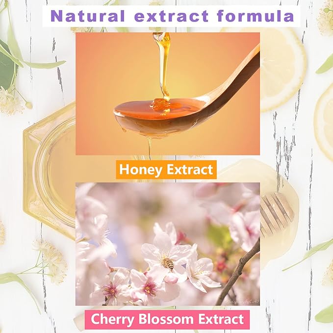 2PCS Honey Pot Lip Balm, Lip Balm Honey Pot with Brush, Cherry Blossom Lip Balm for Dry Cracked Lips, Lip Scrubs Exfoliator & Moisturizer, Hydrating Lip Sleeping Mask-Velvo Beauty