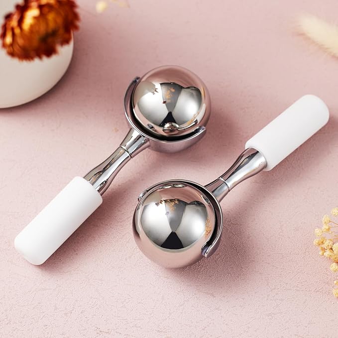 Cryo Sticks 360 Rotating Unbreakable Steel Ice Globes - Facial Skin Care Tools for Women - Ice Roller for Face & Eyes-Velvo Beauty