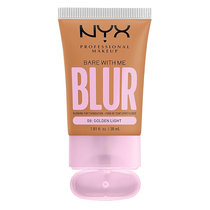 NYX PROFESSIONAL MAKEUP Bare With Me Blur Skin Tint Foundation Make Up with Matcha, Glycerin & Niacinamide - Golden Light-Velvo Beauty