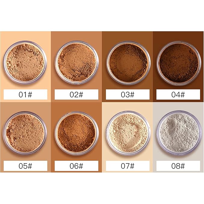 MAEPEOR Matte Setting Loose Powder 8 Colors Smooth and Lightweight Face Powder for Brightening and Setting Makeup with Face Puff (06 Mountain)-Velvo Beauty