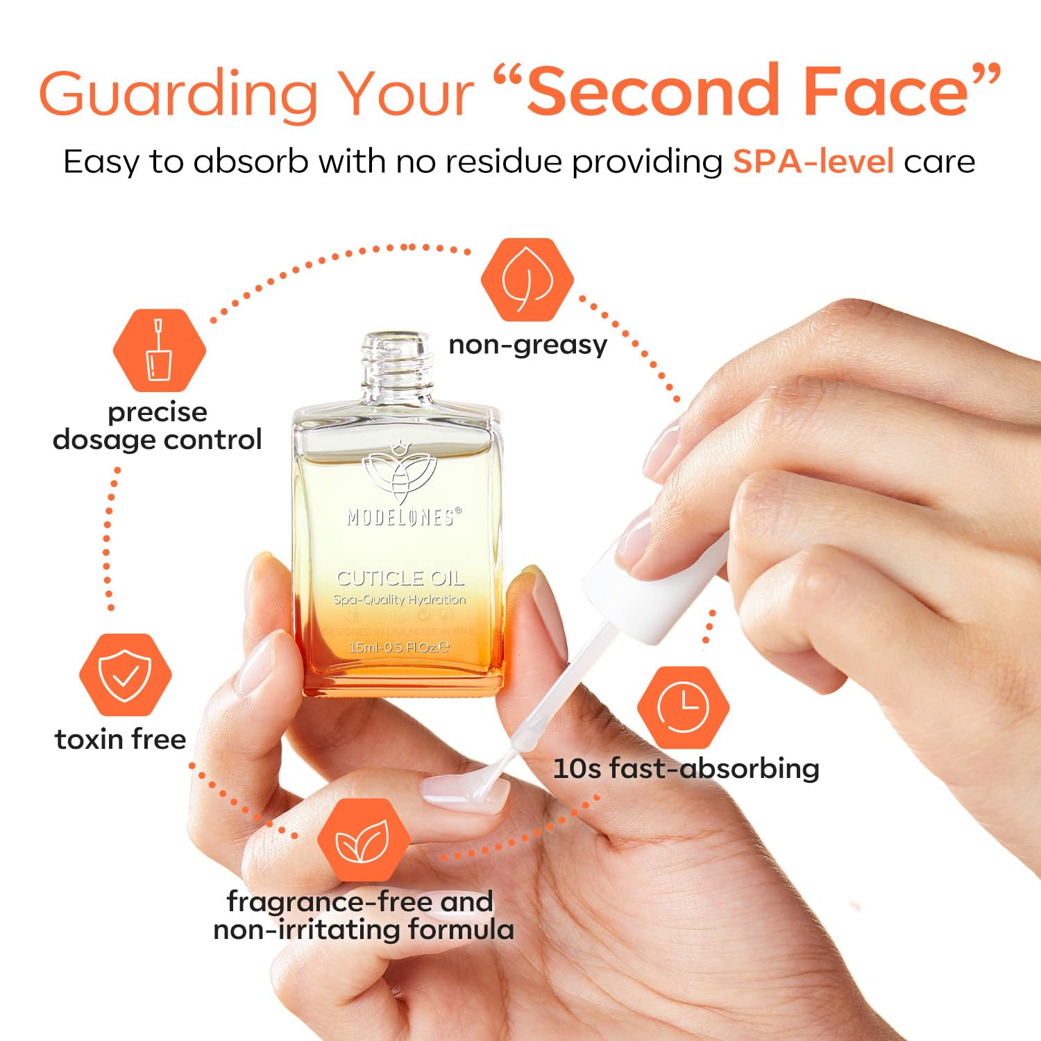 modelones Cuticle Oil Nail Strengthener and Growth Nail Growth Oil Repairs Cuticle & Promote Nail Care Moisturize Dry Skin 15ml-Velvo Beauty