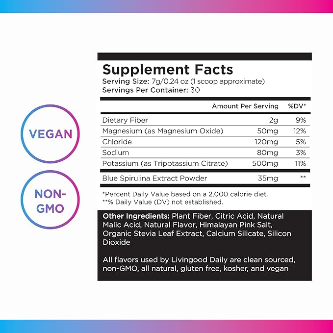 Livingood Daily Electrolytes Powder, Electrolytes Hydration Drink Mix with Vitamin C, Magnesium, Taurine & Sea Salt, Electrolyte Supplement for Energy & Hydration, Keto, Berry Frost Flavor, 30 Srvgs-Velvo Beauty