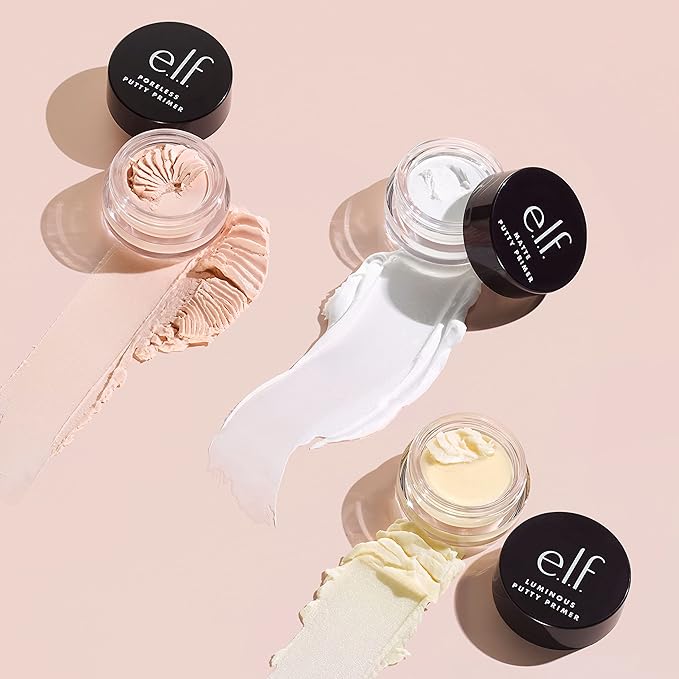 e.l.f. Cosmetics Putty Primer Trio, Includes Poreless Putty, Matte Putty & Luminous Putty, Travel Size, 0.14 Oz (4g) Each, 0.14 ounces, Count 3 ( Pack of 1)-Velvo Beauty
