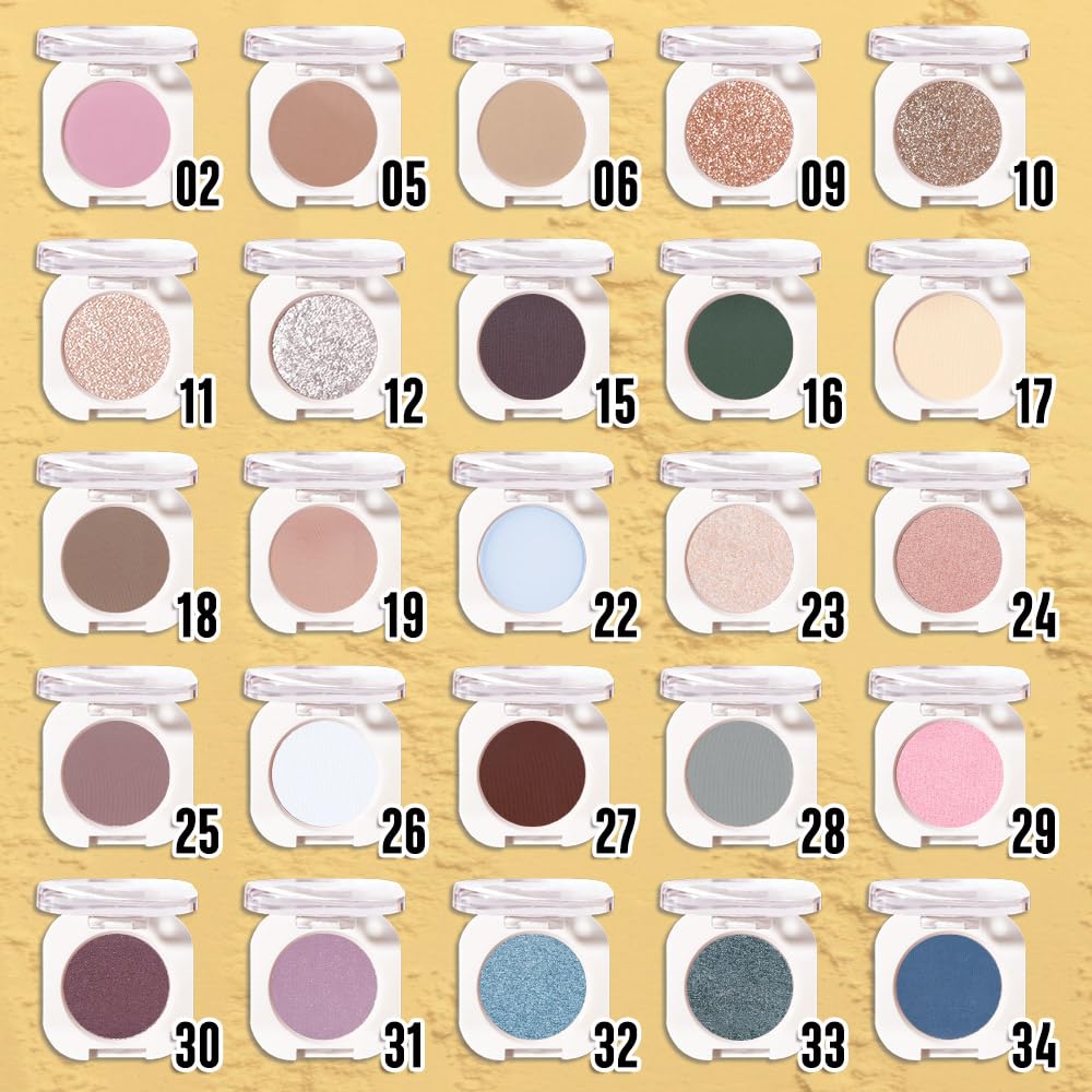 Single Glitter Shimmer Sparkle Eye shadow Palette Makeup, Nude Glitter Eyeshadow for Women, Monochrome Eye Shadow, Pigmented Waterproof Sombras Para Ojos, Vegan, Talc, Paraben & Cruelty Free, 10-Velvo Beauty