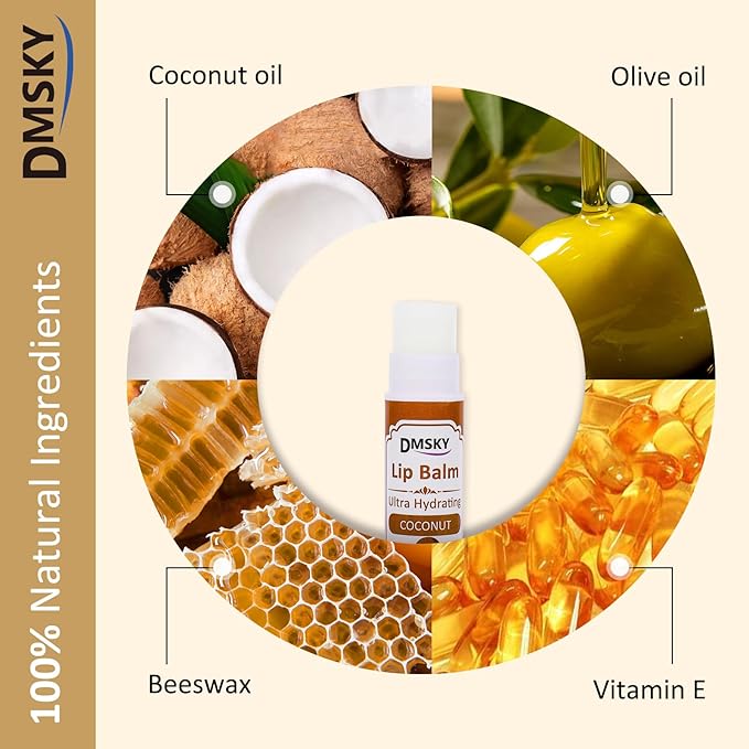 DMSKY 30 Pack Lip Balm, Natural Lip Balm Bulk with Vitamin E and Coconut Oil, Moisturizing Soothing Chapped Lips-15 Flavors-Velvo Beauty