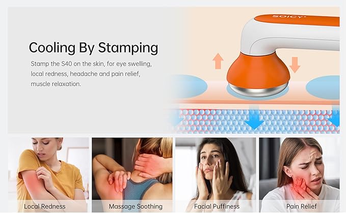 ONLYSKY BEAUTY Cooling Ice Roller Facial Massage Roller for Face (Orange)-Velvo Beauty