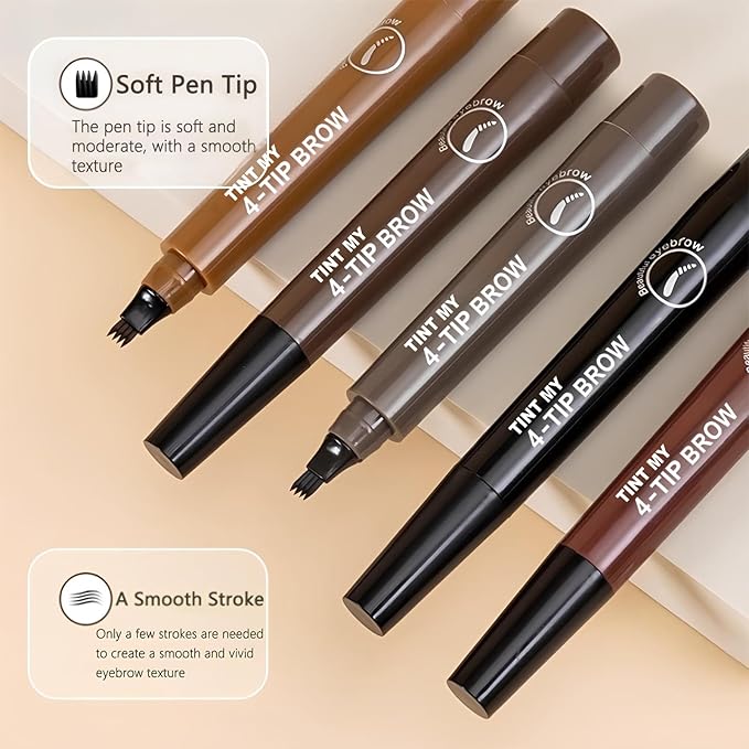 2025 Upgraded Magic Eyebrow Pencil for Women, Long-Lasting Ultra-Fine Tip Waterproof Eye Brow Pencils with 4 Fork, Smudge-Proof Natural Brow Makeup for Women - Light Brown-Velvo Beauty