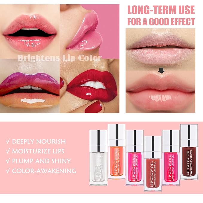 3PCS Lip Oil Set, Hydrating Lip Glow Oil Lip Plumper Gloss, Tinted Lip Oils Transparent Long Lasting Non-sticky Lip Gloss, Plumping Lip Gloss Lip Care Kit (Clear & Raspberry & Mahogany)-Velvo Beauty