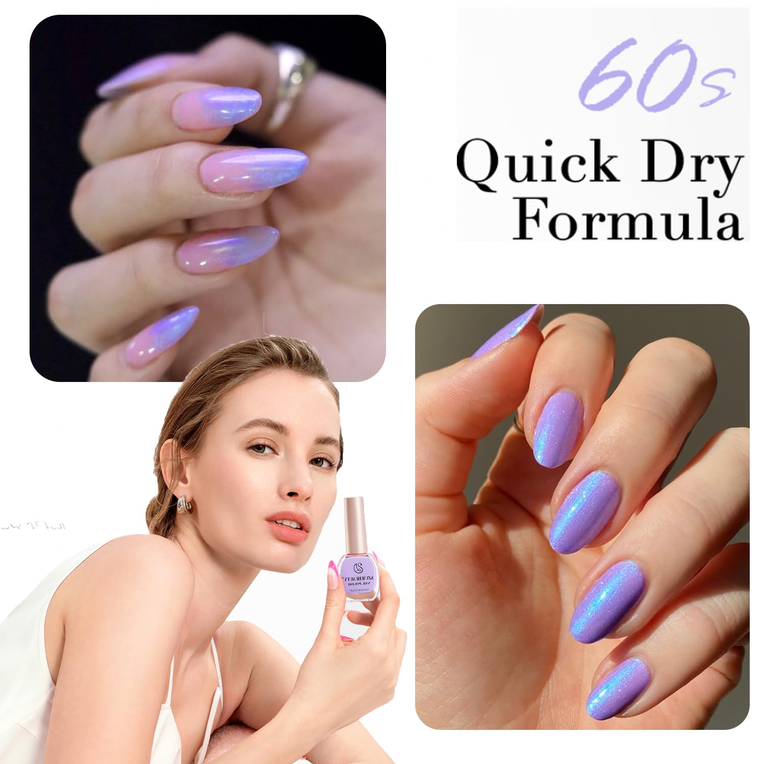 AZUREBEAUTY Blue Purple Violet Galaxy Quick Dry Complete Natural Super Lustrous Nail Enamel Polish,Professional for DIY Manicure and Pedicure at Home-Velvo Beauty