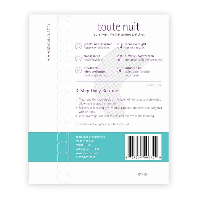 Toute Nuit Wrinkle Patches – Dolphin – Face Tape for Around the Mouth – Hypoallergenic Anti Wrinkle Patches – 20 Count, Made in USA-Velvo Beauty