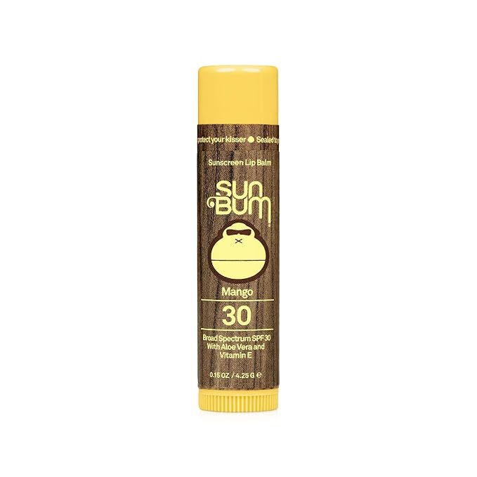 Sun Bum SPF 30 Sunscreen Lip Balm | Vegan and Cruelty Free Broad Spectrum UVA/UVB Lip Care with Aloe and Vitamin E for Moisturized Lips | Mango Flavor |.15 oz-Velvo Beauty