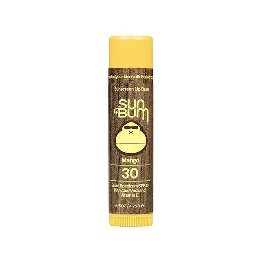 Sun Bum SPF 30 Sunscreen Lip Balm | Vegan and Cruelty Free Broad Spectrum UVA/UVB Lip Care with Aloe and Vitamin E for Moisturized Lips | Mango Flavor |.15 oz-Velvo Beauty