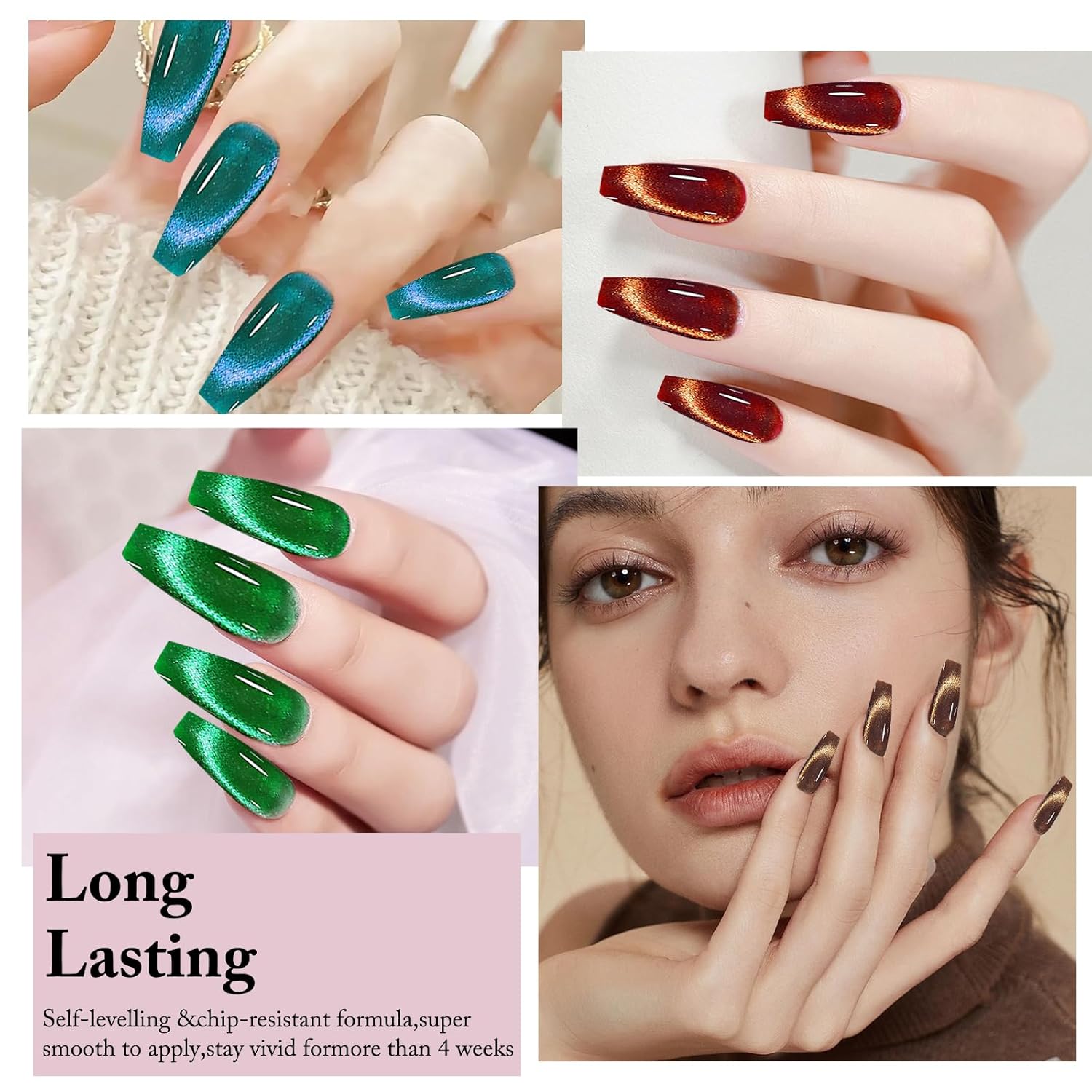 Cat Eye Gel Nail Polish with Magnet Stick, 15ml Glitter Holographic Nail Polish, Magnetic Effect Gel for Home DIY Manicure Gift, Ethereal Gray-Velvo Beauty