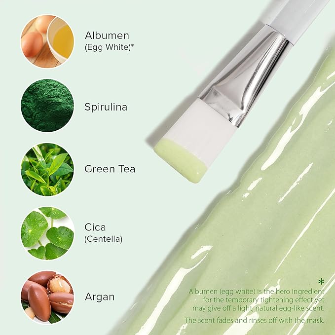 Ebanel Collagen Peptides Wash-Off Face Mask Set, 8 Pack Instant Skin Tightening and Lifting Masks, Brightening Face Mask with Niacinamide, Glutathione, Hyaluronic Acid, Vitamin C, Cica, B5, Albumen-Velvo Beauty