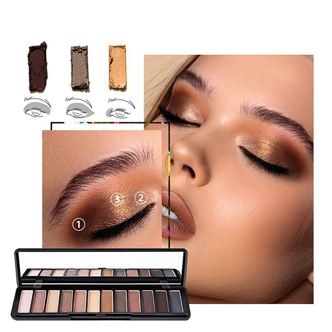 Makeup Kit For Women Full Kit, Naked Shimmer Eyeshadow Palette, Waterproof Black Eyeliner & Mascara, Makeup Tools Set, Lipstick, Premium Synthetic Foundation Powder for Medium to Dark Skin-Velvo Beauty