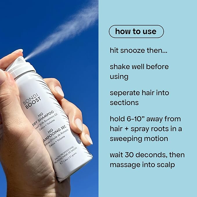 BONDIBOOST HG Dry Shampoo For Women & Men [3.95 oz] - Clinically Tested to Cleanse + Volumizes Hair, Refreshes + Protects & Strengthens Hair - Clean Formula with Rosemary - All Hair Types-Velvo Beauty