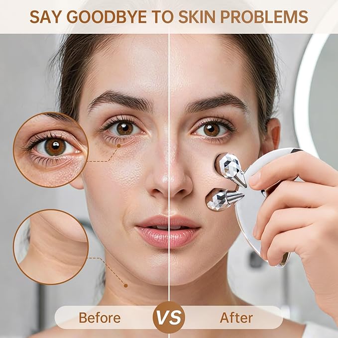 Ice Face Roller-3D Butterfly roller for Women,Stainless Steel Gua Sha Facial Massager Tool for Skin Tightening,2-in-1 Body Gua Sha Massager Tool for Muscle Ache&Lymphatic Drainage,Butterfly Decoration-Velvo Beauty