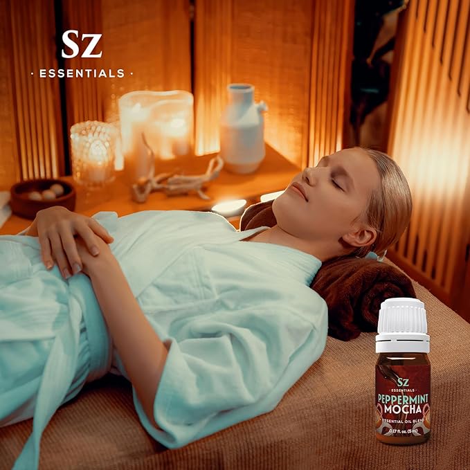 Peppermint Mocha Premium Essential Oil for Diffuser 100% Pure Essential Undiluted Oil - Extracted from Peppermint, Coffee, Cocoa with Vanilla Overtones - Plant Based - 0.17 Fl Oz (5ml)-Velvo Beauty