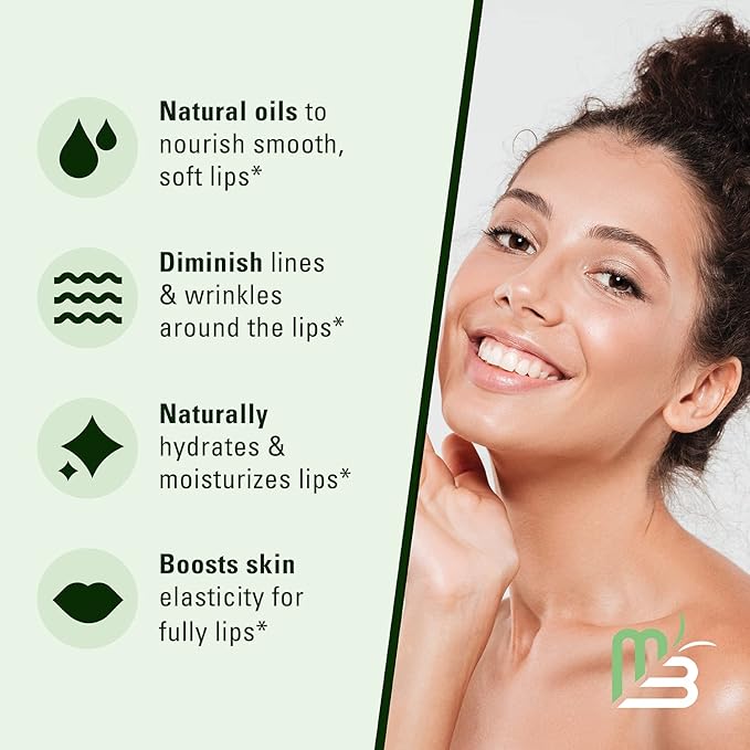 Collagen Lip Plumper Clinically Proven Natural Lip Enhancer for Fuller Softer Lips Increased Elasticity Reduce Fine Lines Hydrating Plump Gloss Lipstick Primer by M3 Naturals-Velvo Beauty