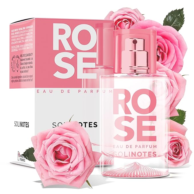 Solinotes Rose Perfume for Women, 1.7 Fl Oz/ 50 ML Eau De Parfum, Delicate Floral and Soothing Scent with Premium Ingredients - Clean Perfume, Cruelty Free, Vegan, Made in France-Velvo Beauty