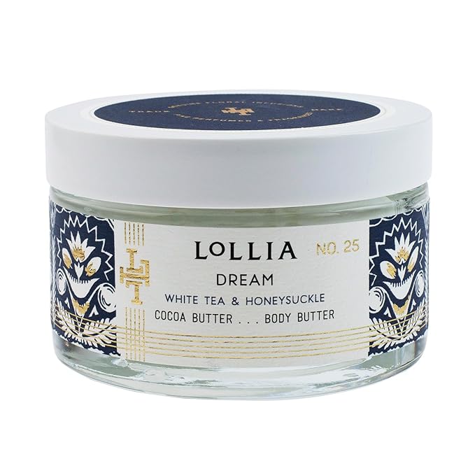 LOLLIA Dream Body Butter, 5.5 oz. - White Tea & Honeysuckle Fragrance - Shea Butter & Cocoa Butter, Body Lotion for Women, Hydrating & Smooth Body Moisturizer-Velvo Beauty