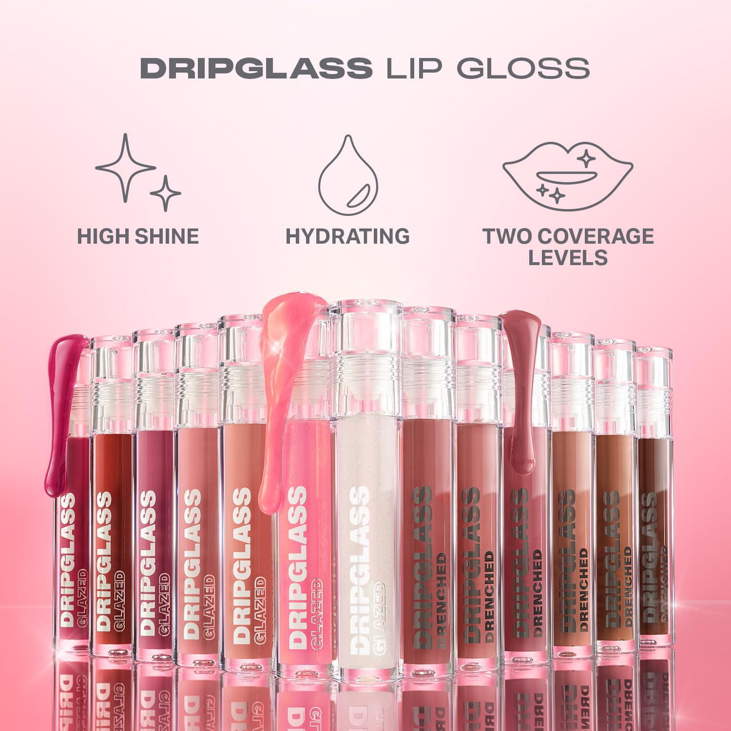 MORPHE Dripglass High Shine Lip Gloss - Glazed, Semi-Sheer & Nourishing Lip Makeup - Buildable Formula Infused with Plant-Derived Squalane & Vitamin E - Shatterproof Mauve (0.13 oz)-Velvo Beauty