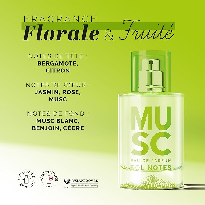SOLINOTES Musk Perfume for Women - Eau De Parfum | Delicate Floral and Soothing Scent - Made in France - Vegan - 1.7 fl.oz-Velvo Beauty