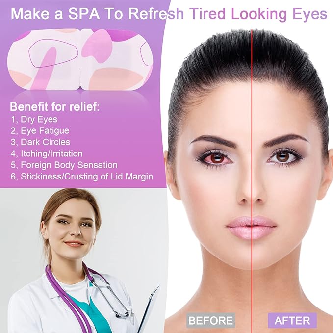 Steam Eye Mask for Dry Eyes, 18-Packs Eye Mask for Dark Circles and Puffiness, Self Heating Gentle Steam Warm Eye Mask for Relief Eye Fatigue, Lavender Scents-Velvo Beauty